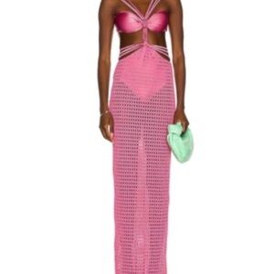 PatBo pink crochet beach dress